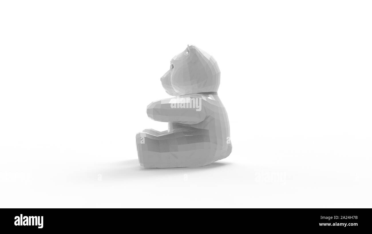 3d rendering of a teddy bear isolated in white studio background Stock ...