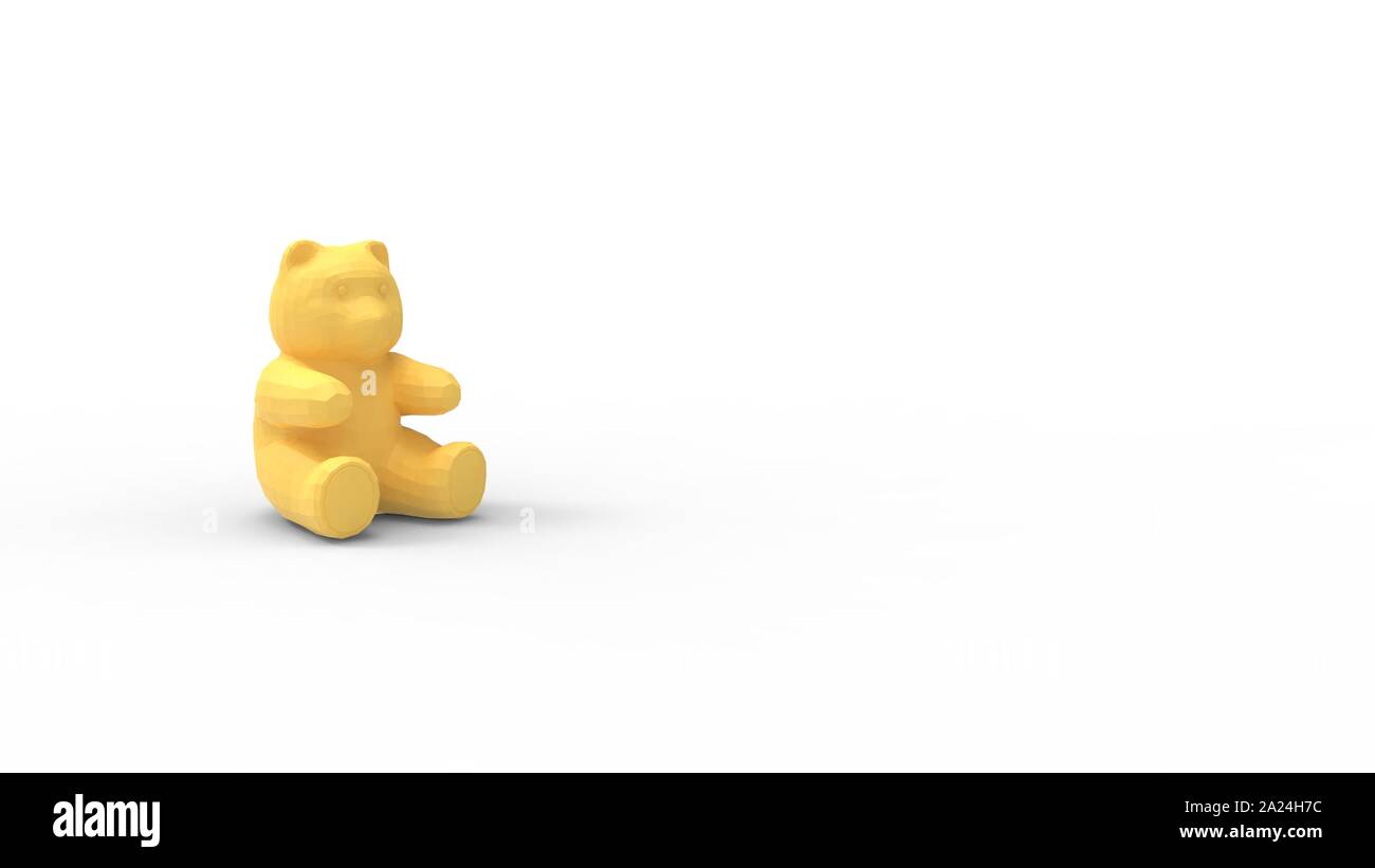 3d rendering of a teddy bear isolated in white studio background Stock ...