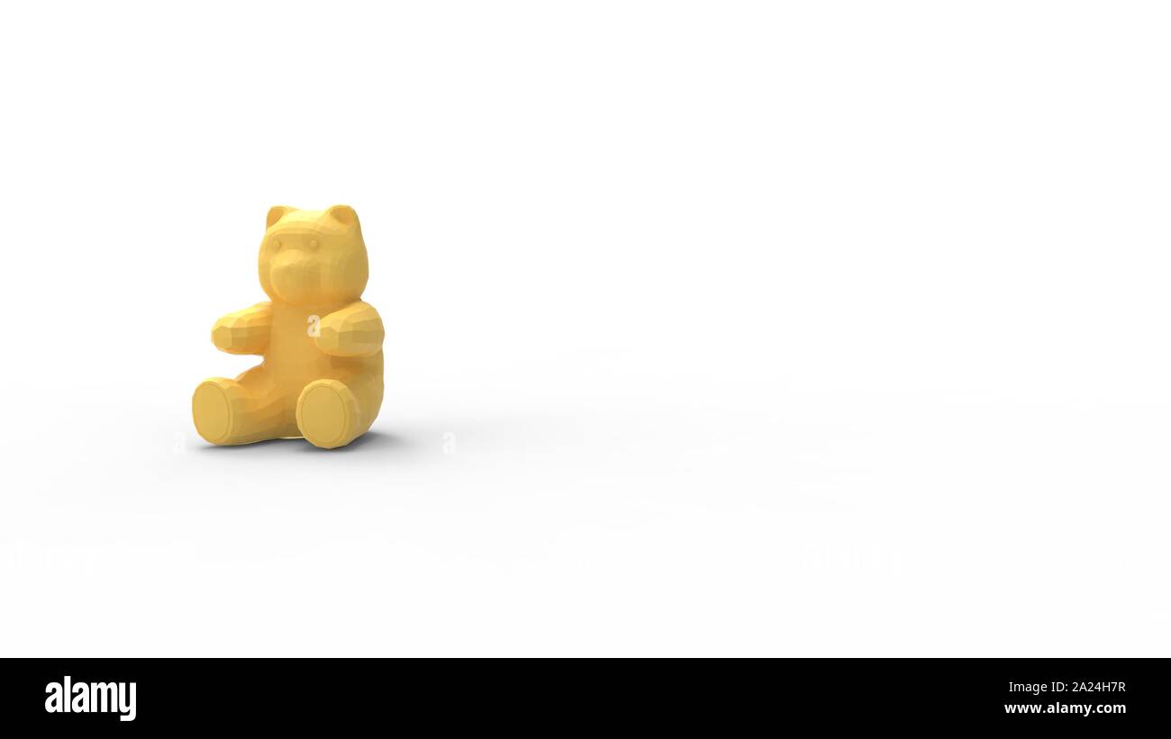 3d rendering of a teddy bear isolated in white studio background Stock ...