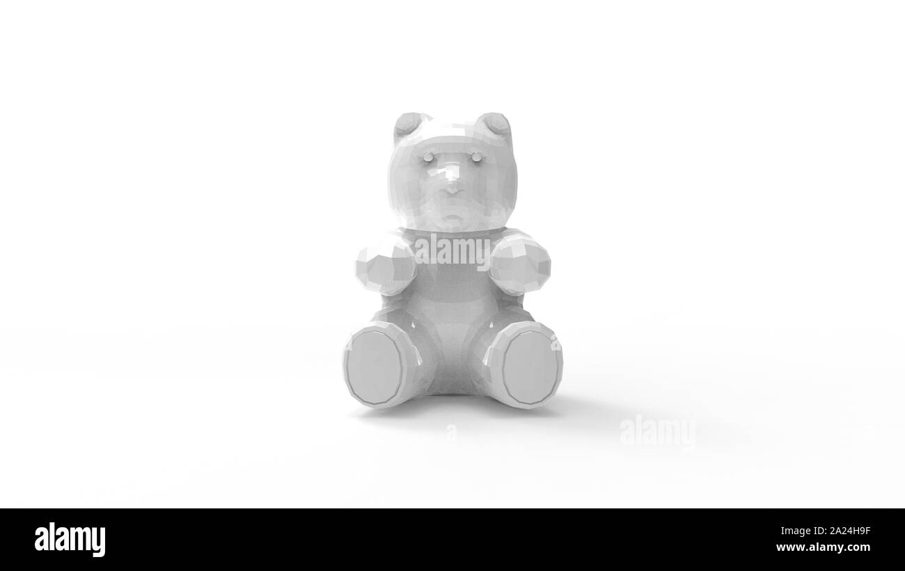 3d rendering of a teddy bear isolated in white studio background Stock ...