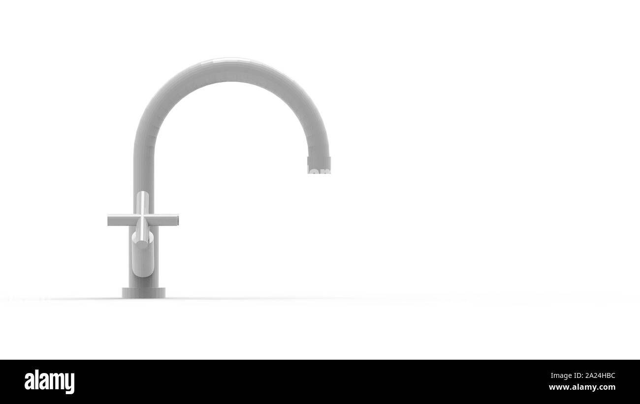 3d rendering of a water tap isolated in white studio background Stock Photo