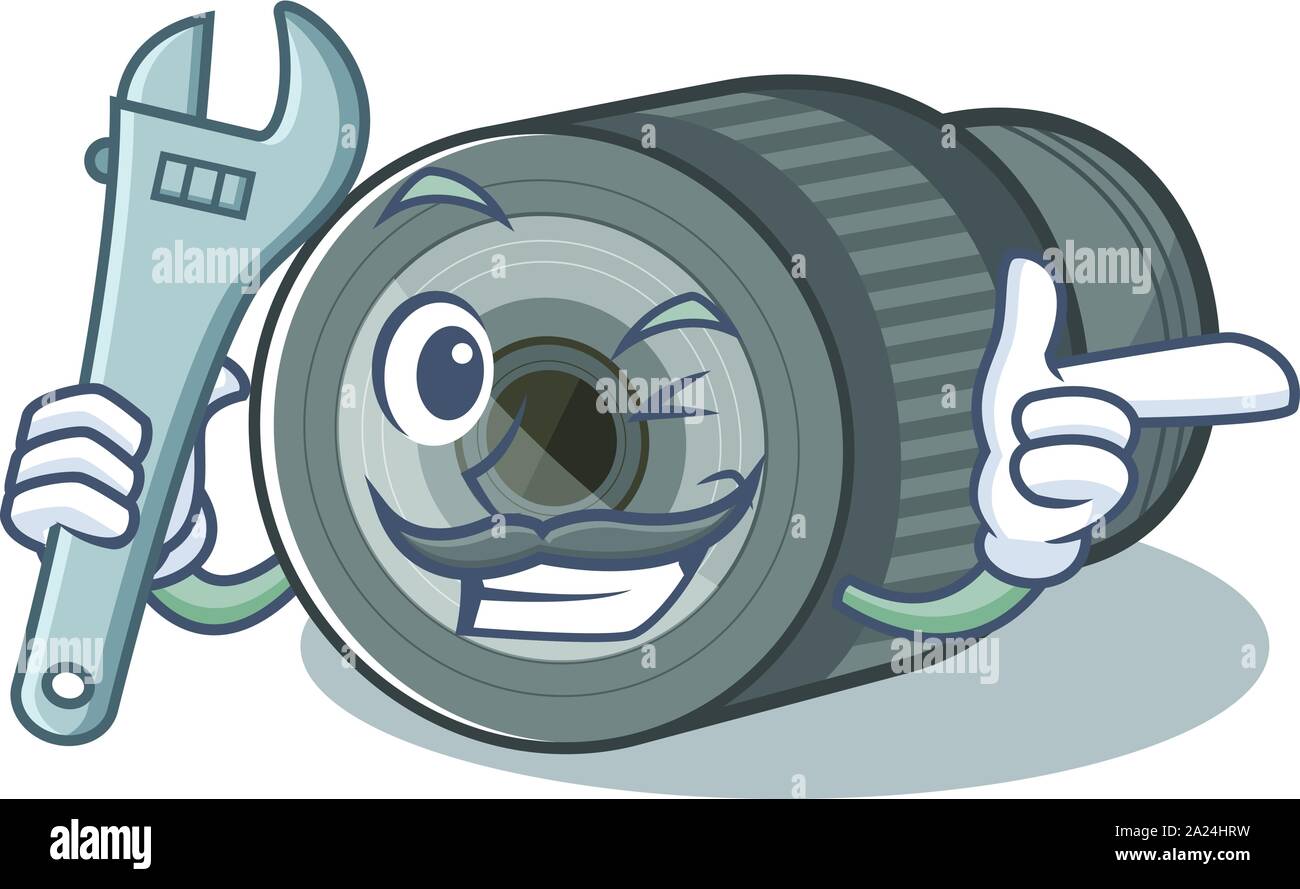 Mechanic zoom lens on the mascot table Stock Vector Image & Art Alamy