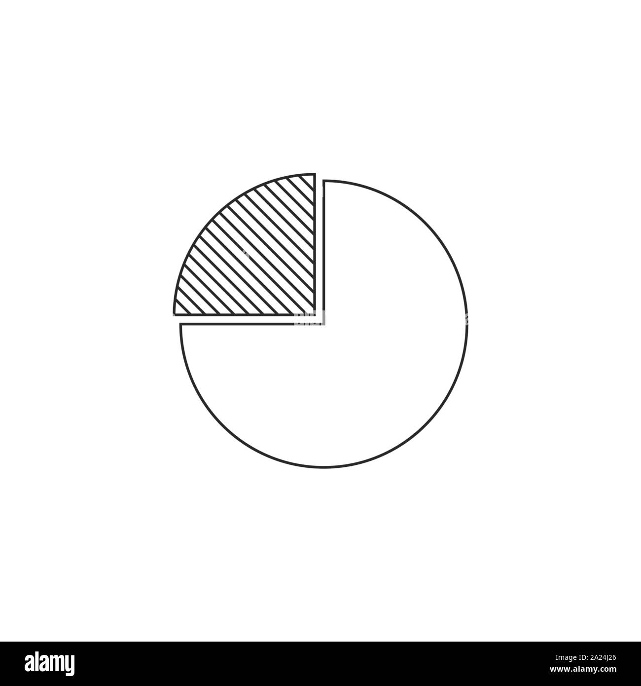Circular chart, diagram, pie chart icon. Vector illustration, flat design. Stock Vector