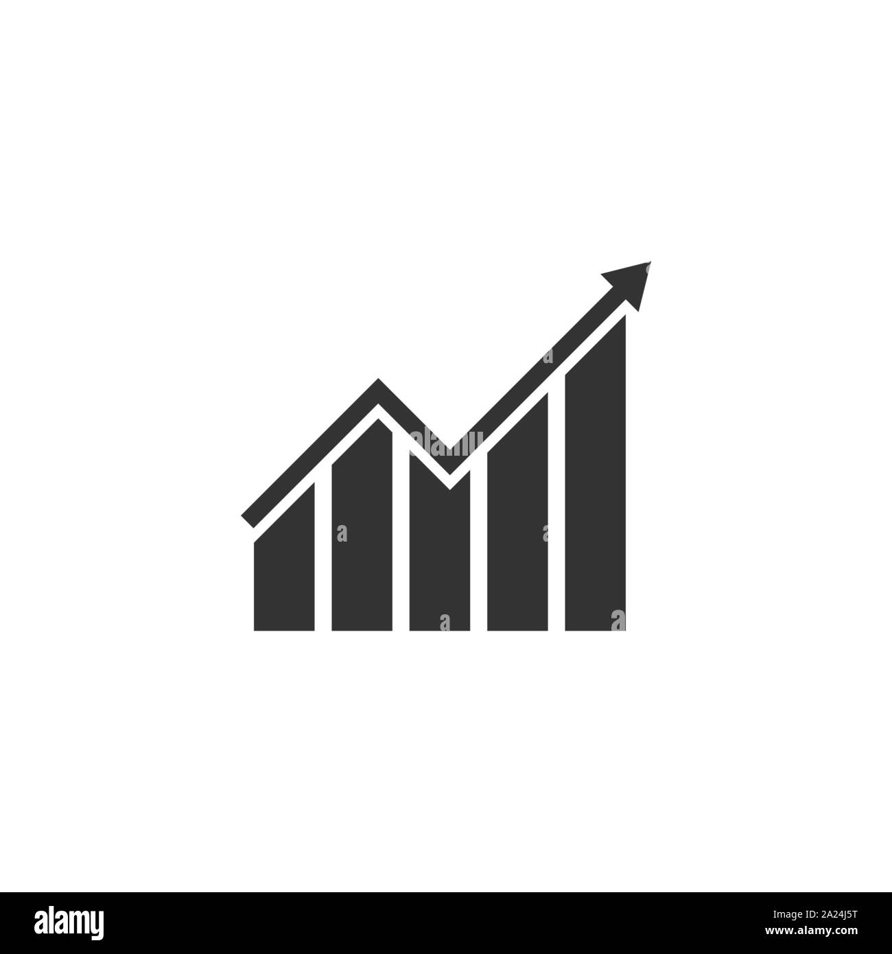 Graph, chart icon. Vector illustration, flat design Stock Vector Image