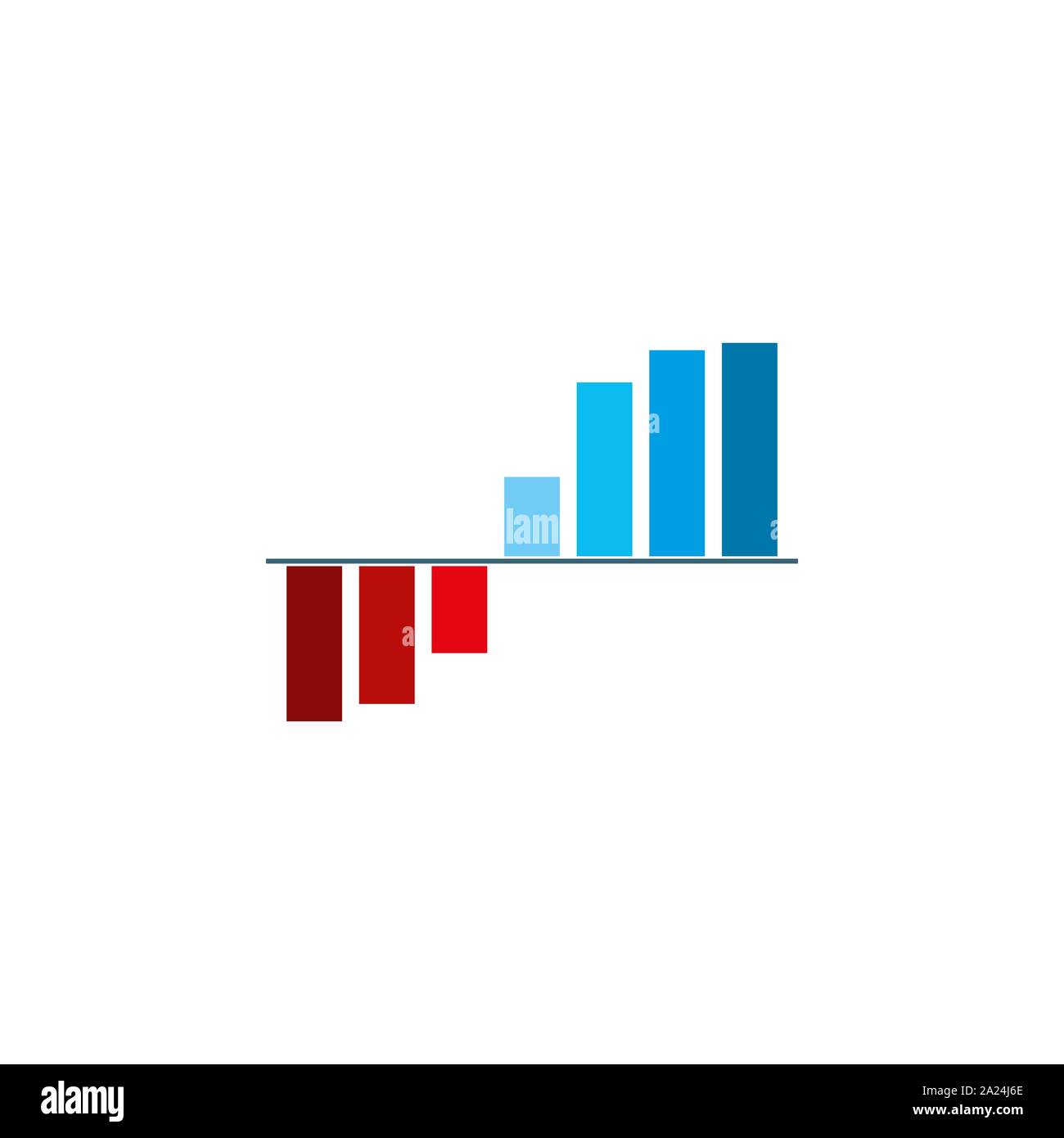 Bar graph chart icon. Vector illustration, flat design. Stock Vector