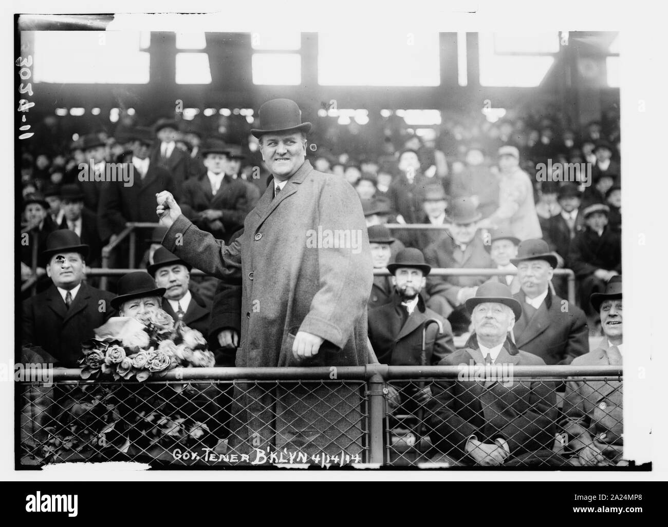 Pennsylvania Governor John K. Tener at Ebbets Field (baseball) Stock Photo