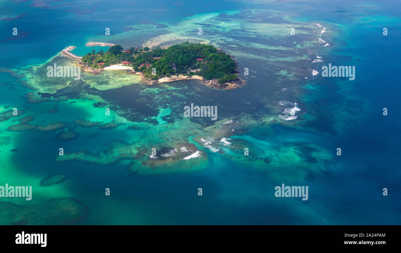 Aerial view of tropical islands in the ocean Stock Photo