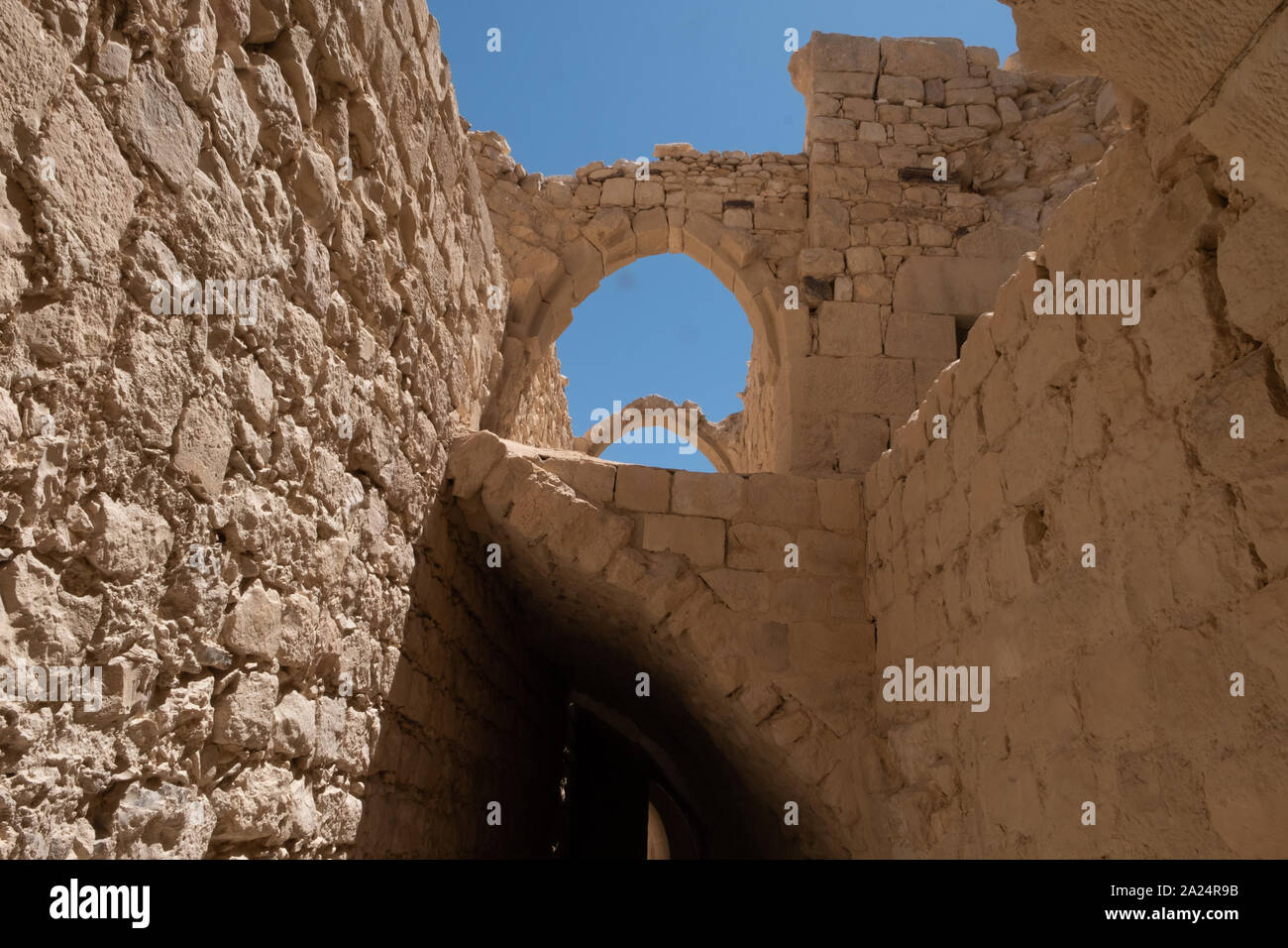 medieval crusaders castle, Shobak, Jordan, Middle East Stock Photo