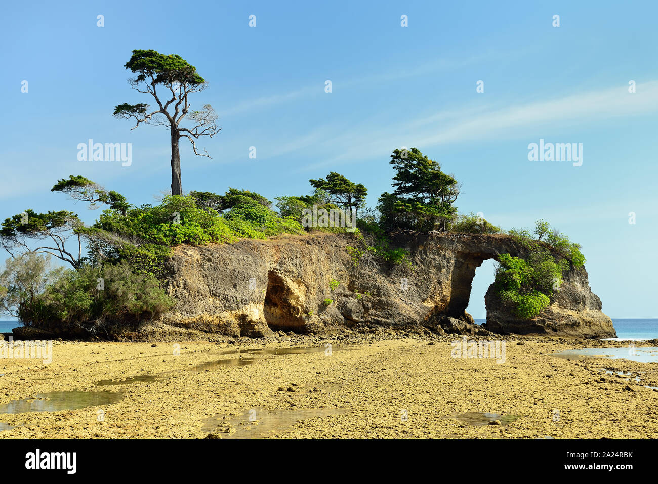 The natural bridge at Neil Island of the Andaman and Nicobar Islands, India Stock Photo