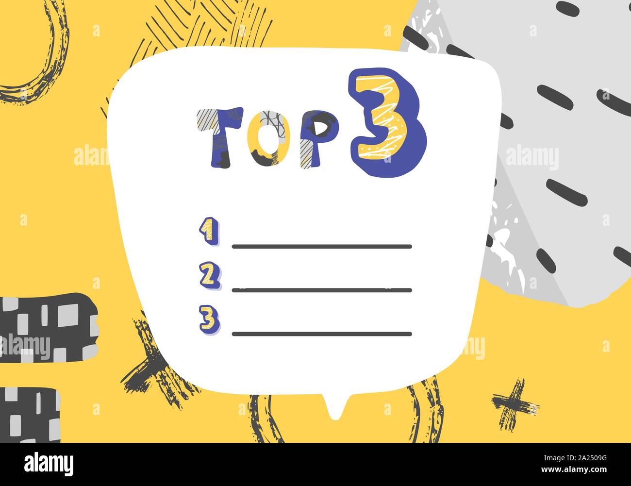 Top 3 Template Vector Blank Illustration With Collage Design Stock Vector Image Art Alamy