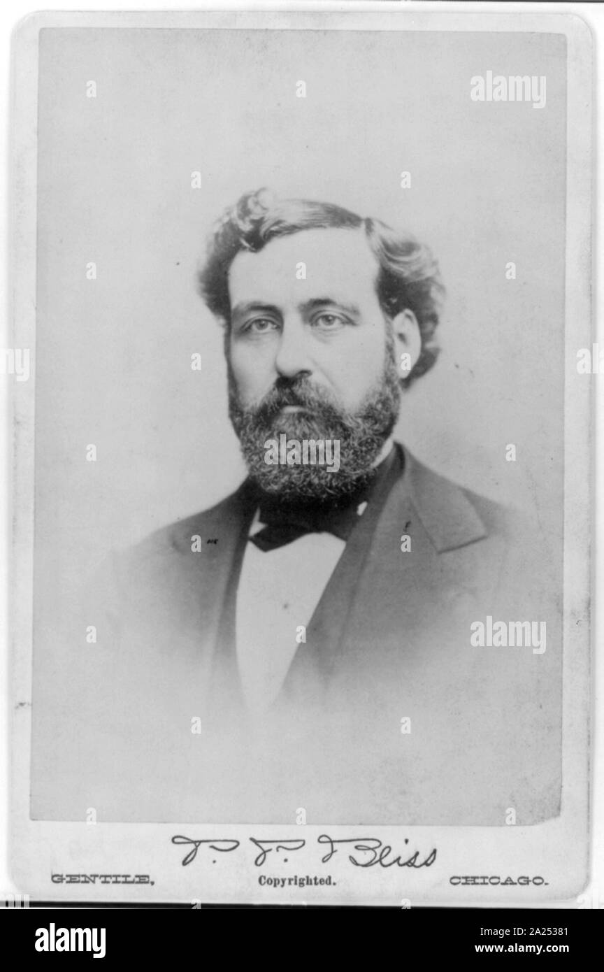 Philip Paul Bliss, 1838-1876, head-and-shoulders portrait, facing left Stock Photo