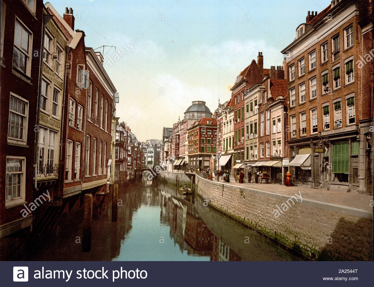 Postcard, 1900. Steiger (canal), Rotterdam, Holland Stock Photo