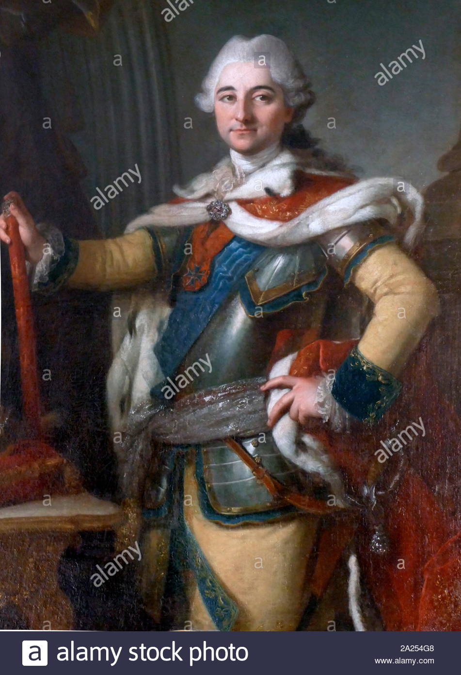Portrait of Stanislaus Augustus Poniatowski. Date 1767-1768. by Per Krafft the Elder (1724-1793) Stock Photo