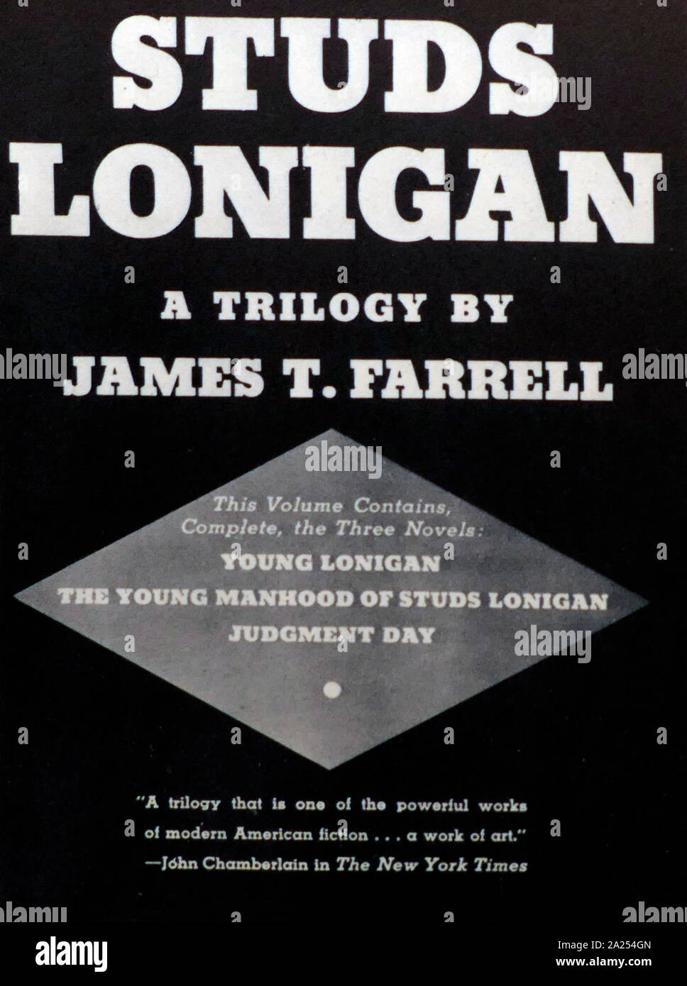Studs Lonigan trilogy, by James Thomas Farrell (February 27, 1904 - August 22, 1979); American novelist The trilogy, which was made into a film in 1960 and a television series in 1979. Stock Photo