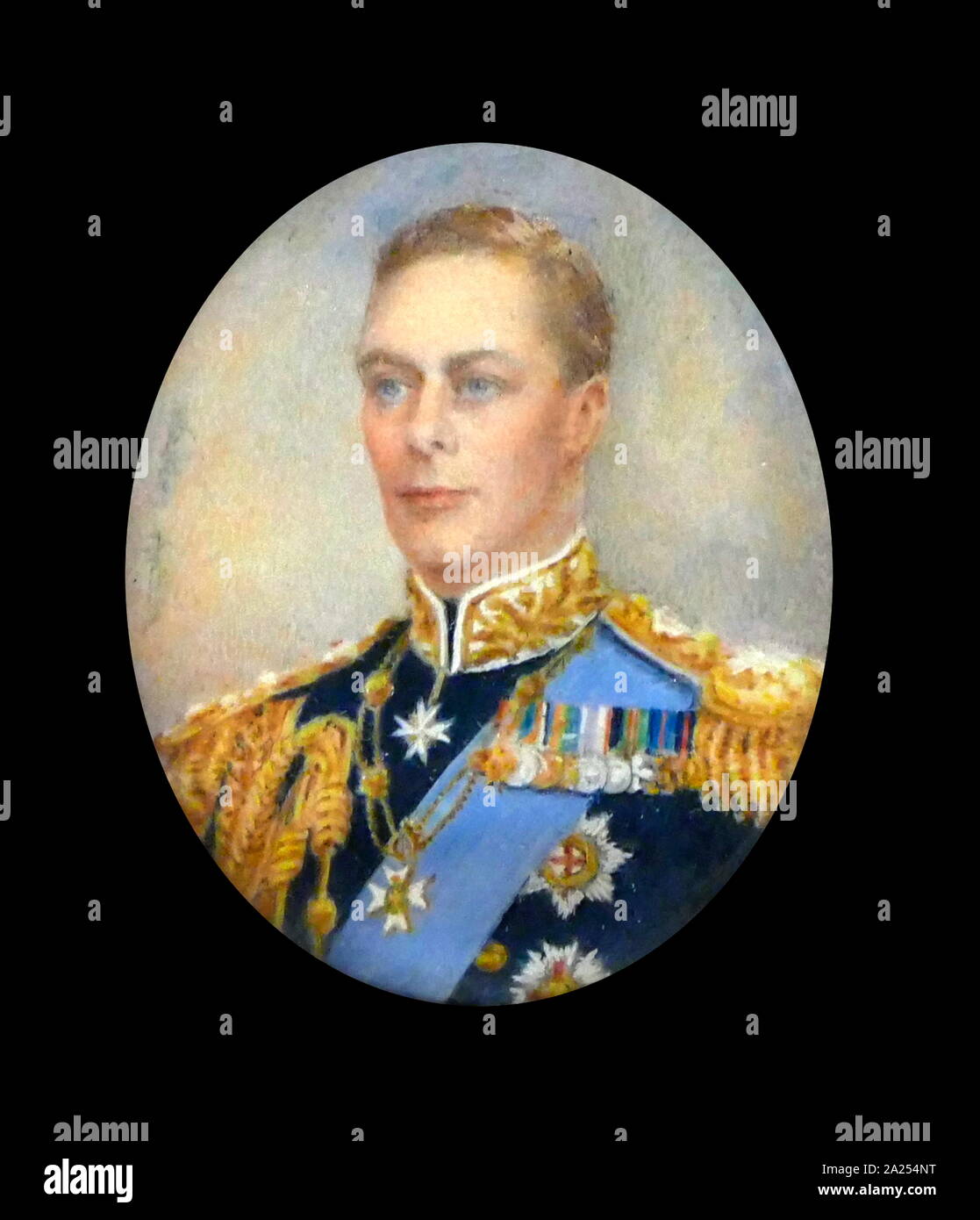 Oil painting depicting the King George VI of England. circa 1937 by Minnie Walters Anson ( 1875 - 1959) Stock Photo