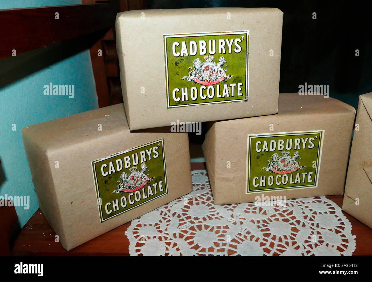 Vintage chocolate (Cocoa essence) produced by Cadbury's in Birmingham, England Stock Photo