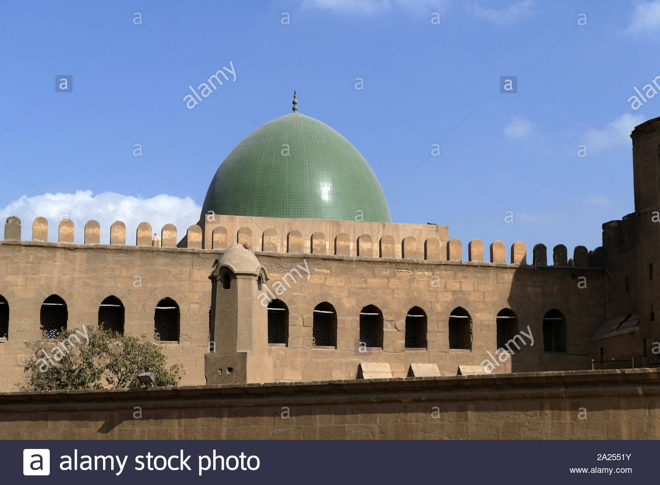 The Sultan al-Nasir Muhammad ibn Qala'un Mosque is an early 14th-century mosque at the Citadel in Cairo, Egypt. It was built by the Mamluk sultan Al-Nasr Muhammad in 1318 as the royal mosque of the Citadel, where the sultans of Cairo performed their Friday prayers. Stock Photo