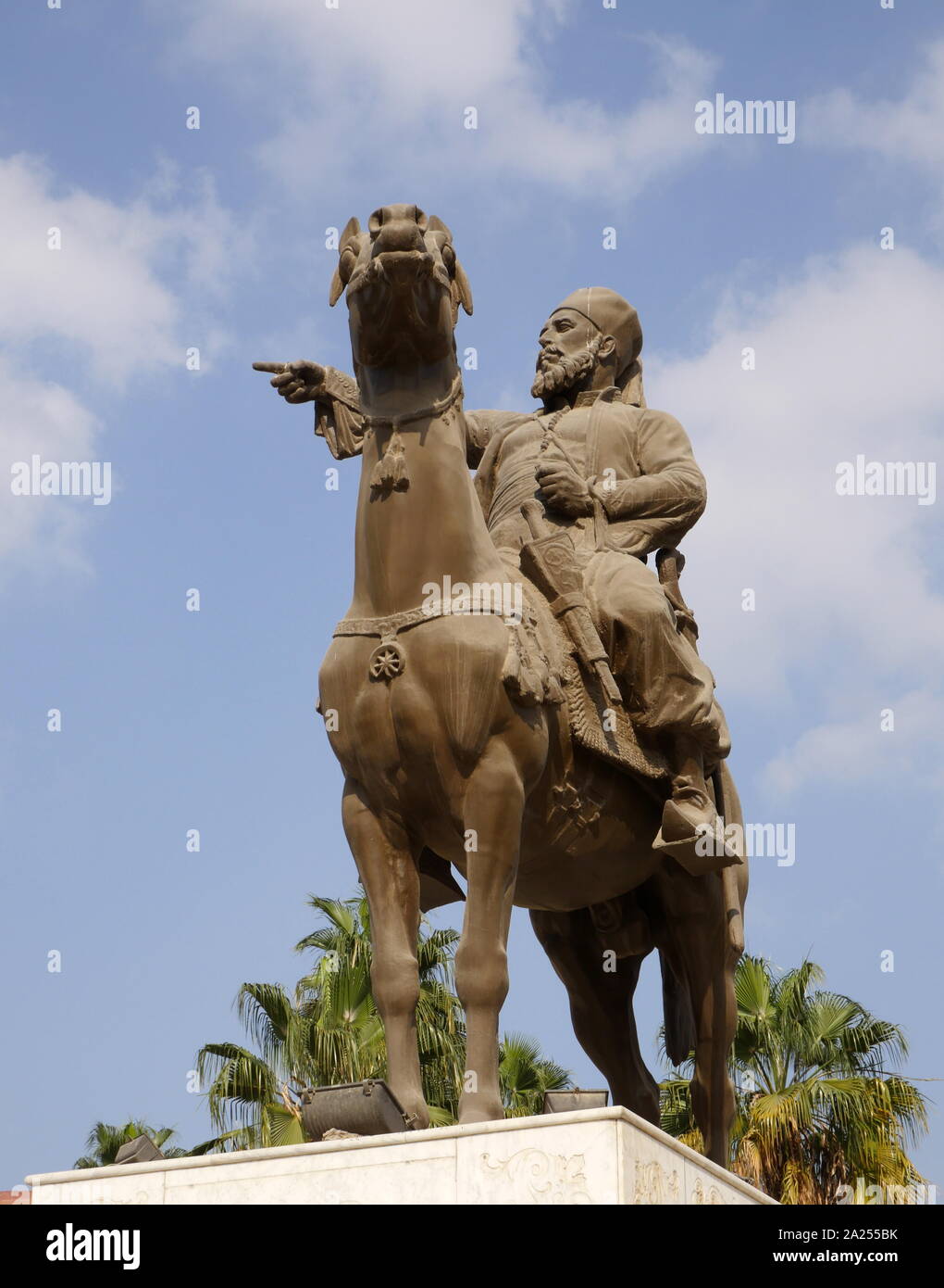 Statue of Ibrahim Pasha (1789 – 1848) at the Cairo Citadel, Egypt. He was the eldest son of Muhammad Ali, the Wali and unrecognised Khedive of Egypt and Sudan. He served as a general in the Egyptian army. In the final year of his life, he succeeded his still living father as ruler of Egypt and Sudan Stock Photo