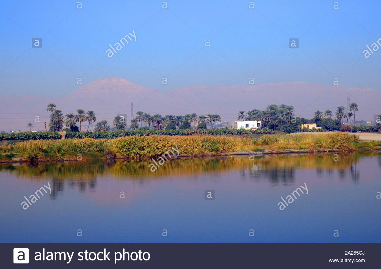 Theban Hills and Valley of the kings lay on the West bank of the River Nile at Luxor, Egypt. Stock Photo