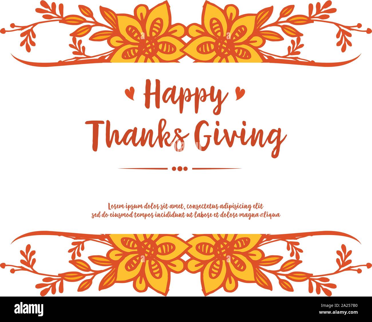 Invitation card of thanksgiving, with autumn leaves flower frame ...