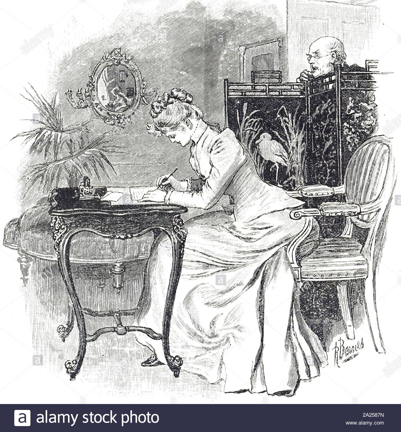 Writing Desk Woman 19th Century Stock Photos & Writing Desk Woman 19th