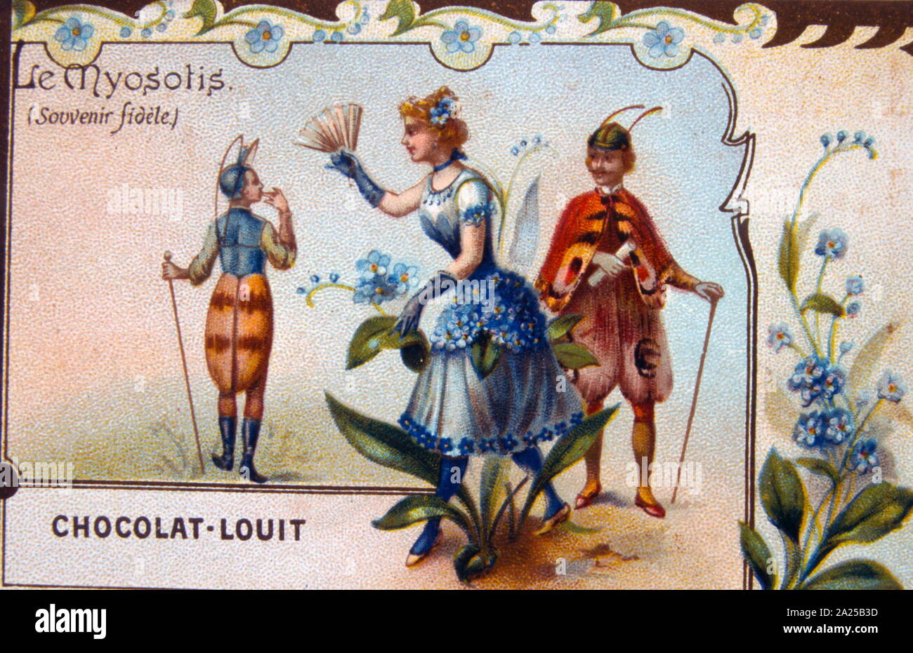 chromolithograph advert for chocolat-Louit, French, 1900 Stock Photo ...