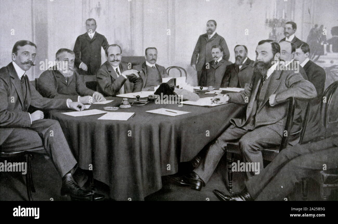 Organising committee for the 1905 Gordon Bennett Cup run by the Automobile Club de France (ACF). Stock Photo