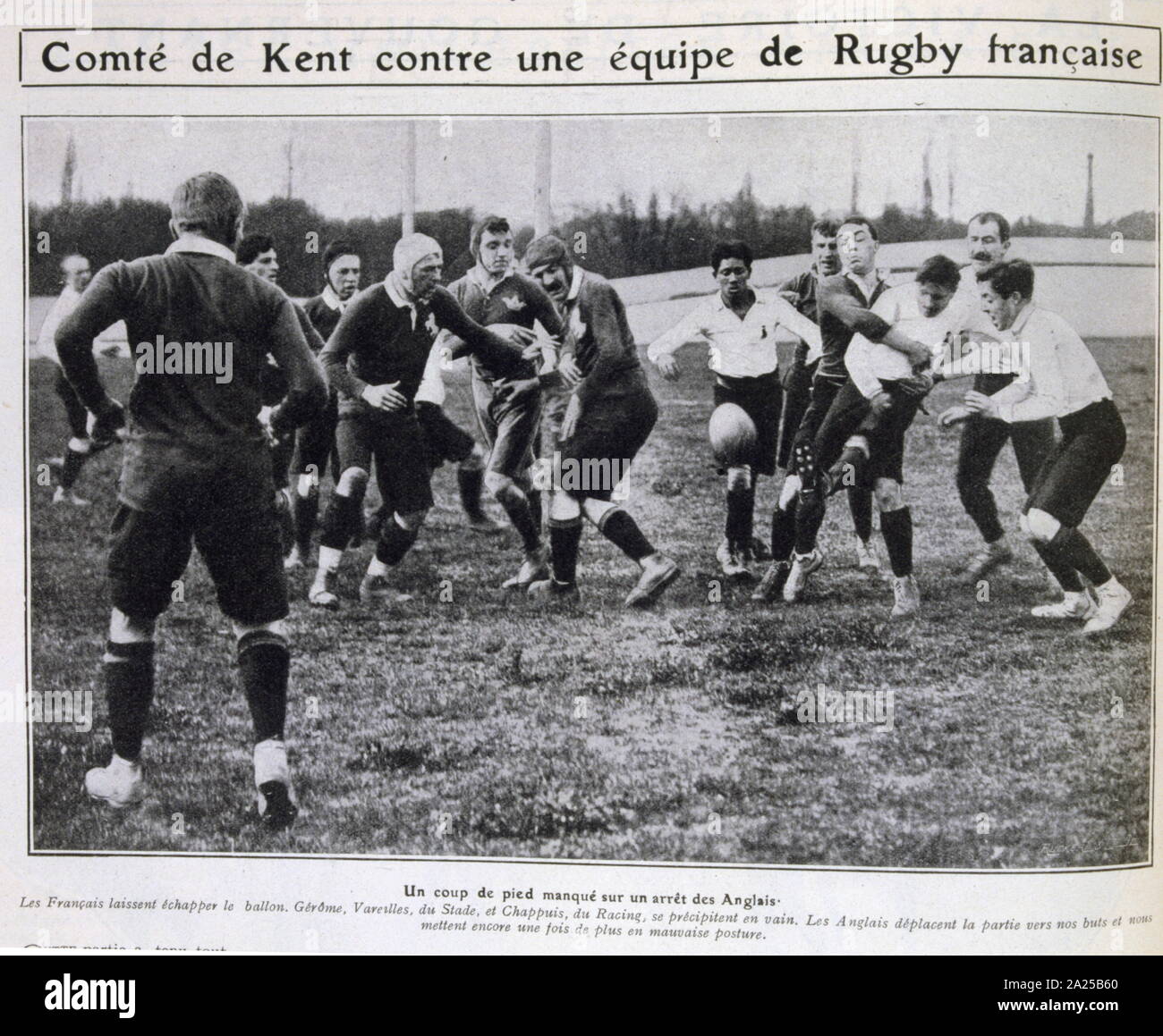 Anglo French rugby game Paris, 1905 Stock Photo