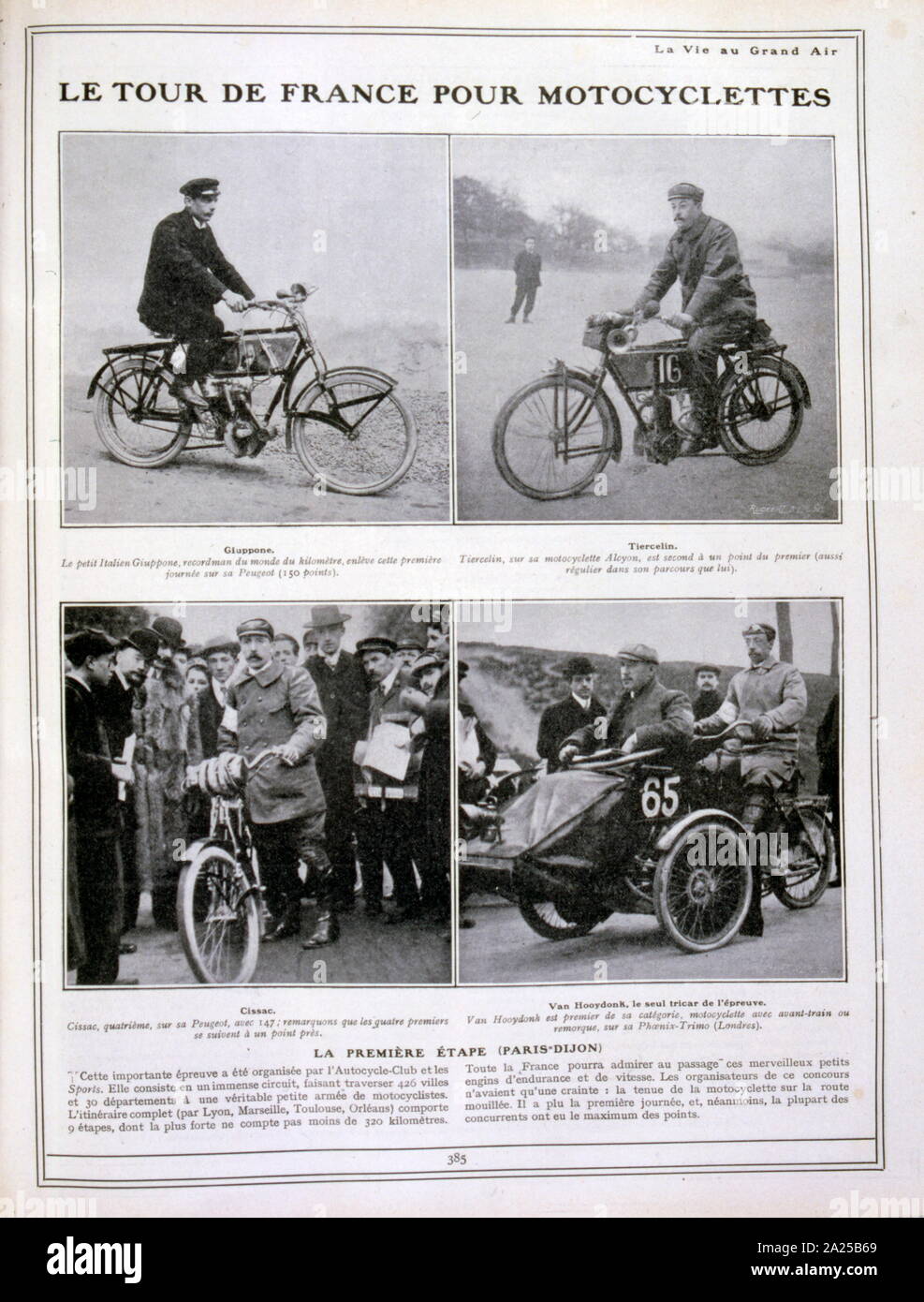 1905,Tour de France for motorcycles, Paris-Dijon Stock Photo