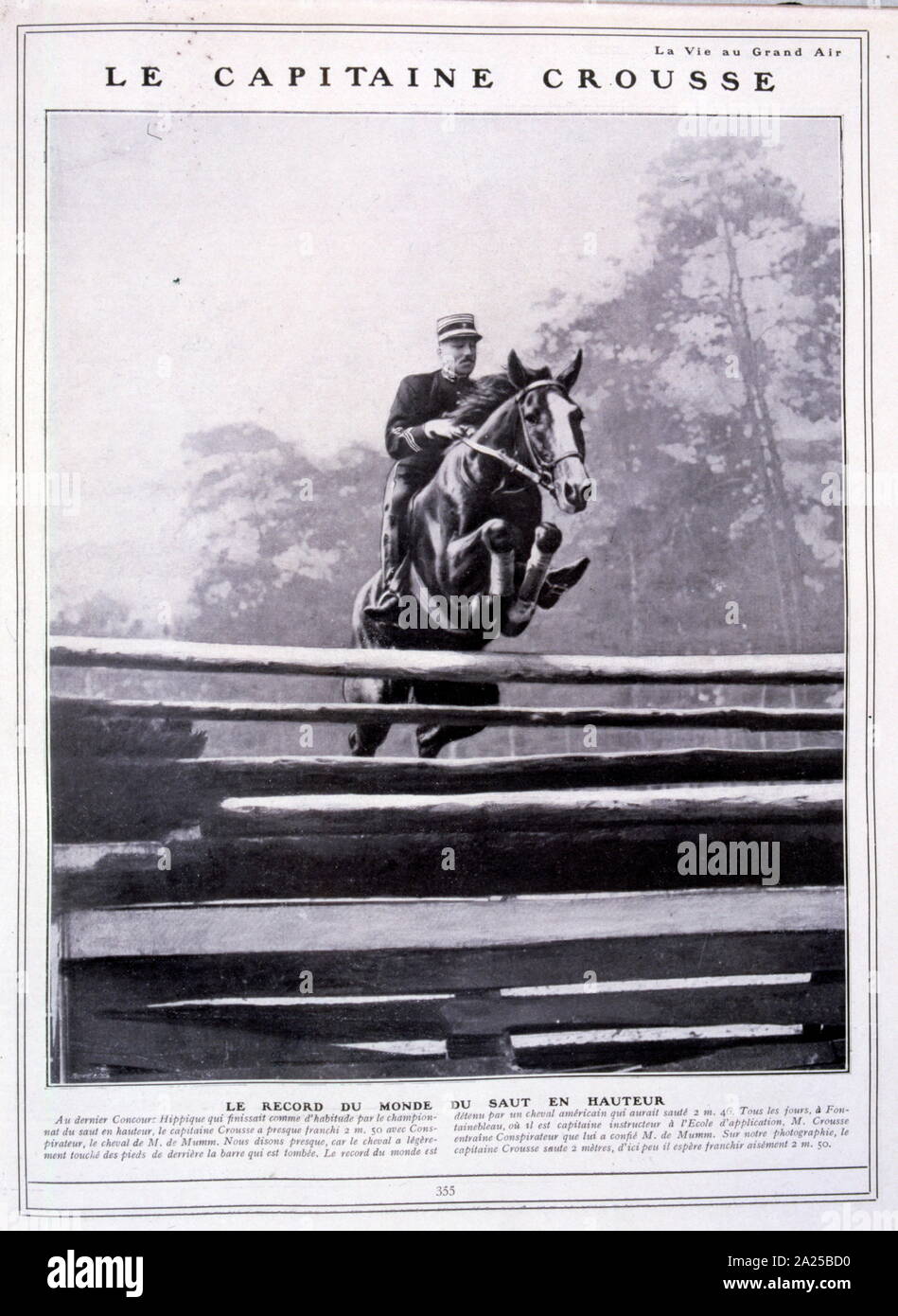 French military show jumper captain Crousse 1905 Stock Photo