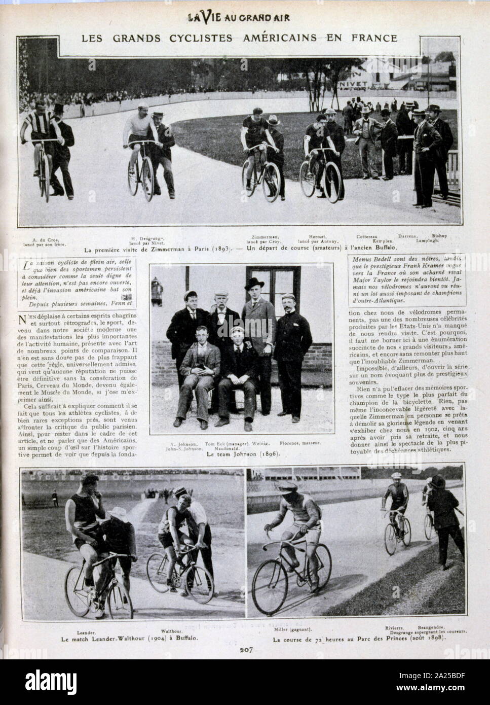 Vintage cyclists (American) 1893-1905 Stock Photo