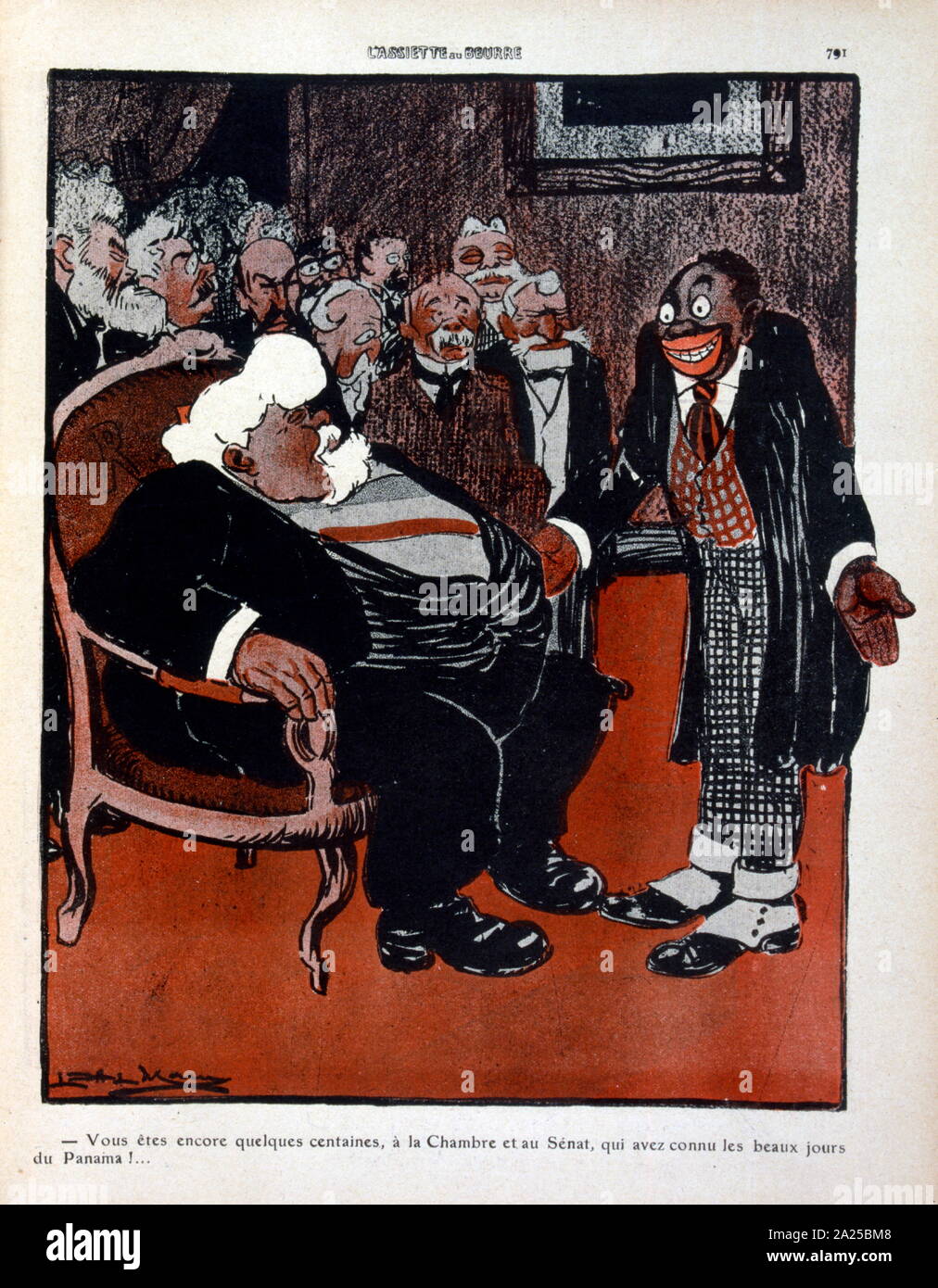 French satirical Illustration, against electing Black members to the French Chamber of deputies. Blaise Diagne (13 October 1872 – 11 May 1934) was a Senegalese-French political leader and mayor of Dakar. He was the first black African elected to the French Chamber of Deputies, and in 1914 became the first to hold a position in the French government. Stock Photo