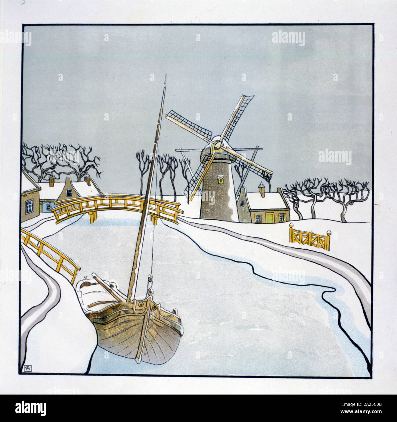 Illustration by Franz M. Melchers (Dutch, 1868–1944), from 'Poems' by Thomas Braun. 1897 Stock Photo