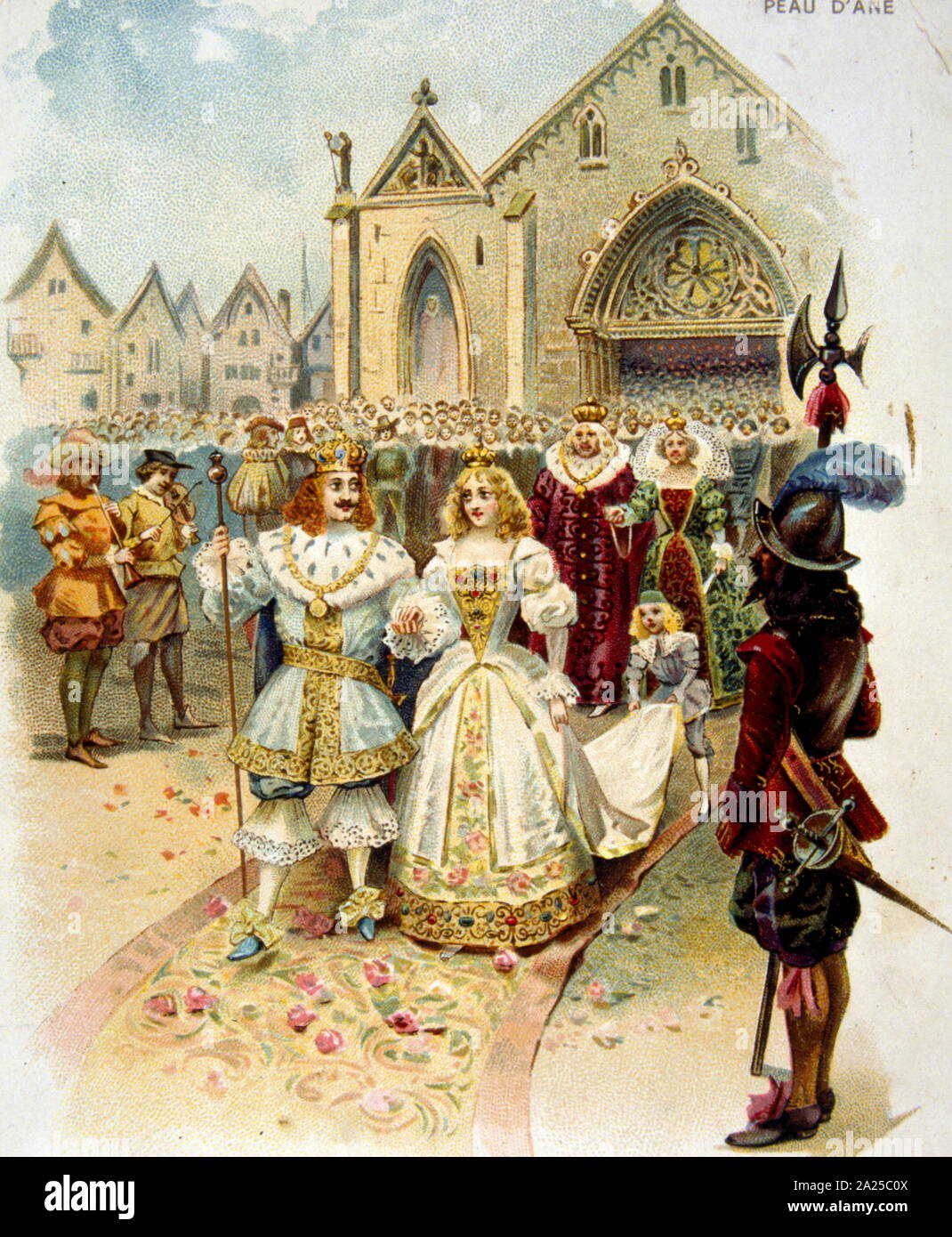 Illustration for a 1880 edition of Donkeyskin (Peau d'Ane), a French  literary fairy-tale written in verse by Charles Perrault. It was first  published in 1695 Stock Photo - Alamy