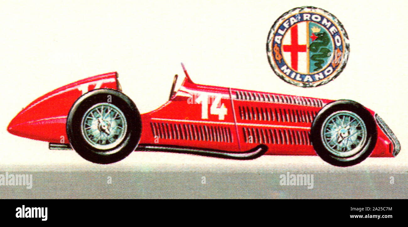 1938 Alfa Romeo Type 158A racing car, supercharged 1.5 Litres. The Alfa Romeo 158/159, also known as the Alfetta (Little Alfa in Italian.), is a Grand Prix racing car produced by Italian manufacturer Alfa Romeo. It is one of the most successful racing cars ever produced- the 158 and its derivative, the 159, took 47 wins from 54 Grands Prix entered Stock Photo