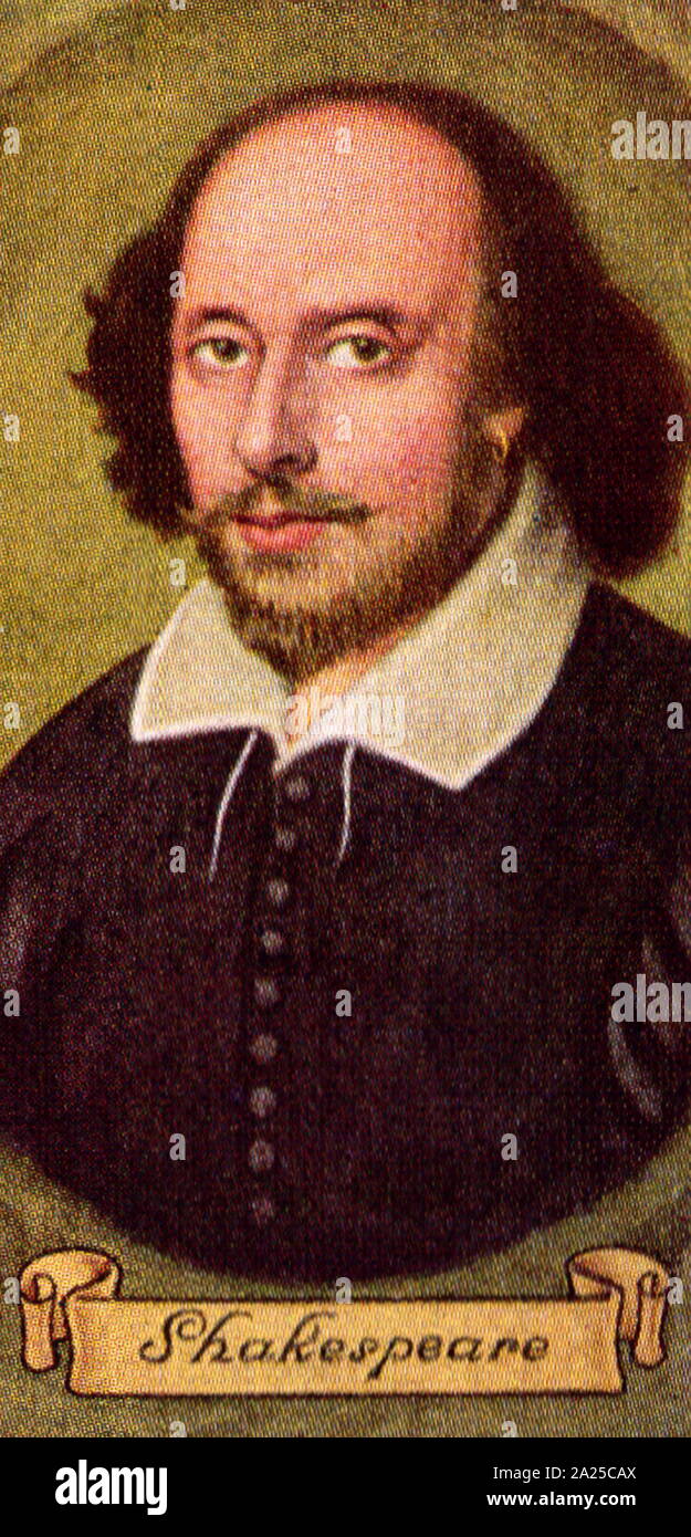 William Shakespeare (1564 – 1616) English poet, playwright and actor, widely regarded as the greatest writer in the English language. Carreras cigarette card Stock Photo
