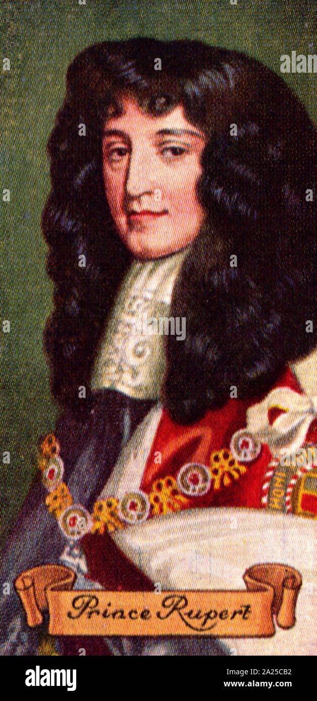 Prince Rupert of the Rhine, Duke of Cumberland, (1619 – 1682); German soldier, admiral, scientist, sportsman, colonial governor and amateur artist during the 17th century. He first came to prominence as a Cavalier cavalry commander during the English Civil War. Stock Photo