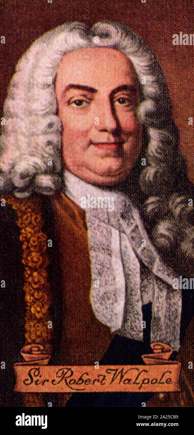 Robert Walpole, 1st Earl of Orford (1676 – 1745), British statesman who is generally regarded as the de facto first Prime Minister of Great Britain. Stock Photo