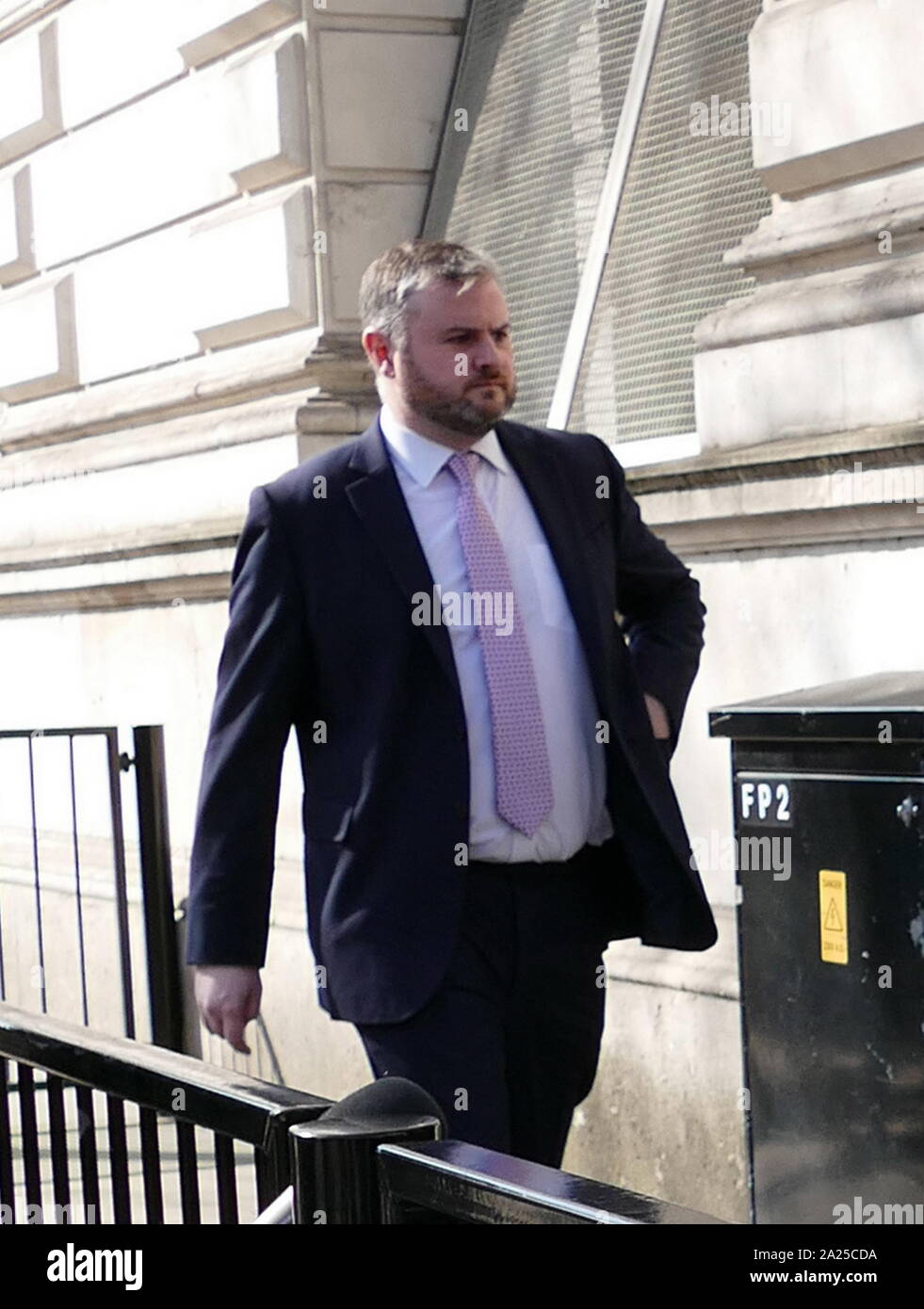 Andrew Stephenson, Conservative MP for Pendle, arriving at Downing Street April 2019 Stock Photo