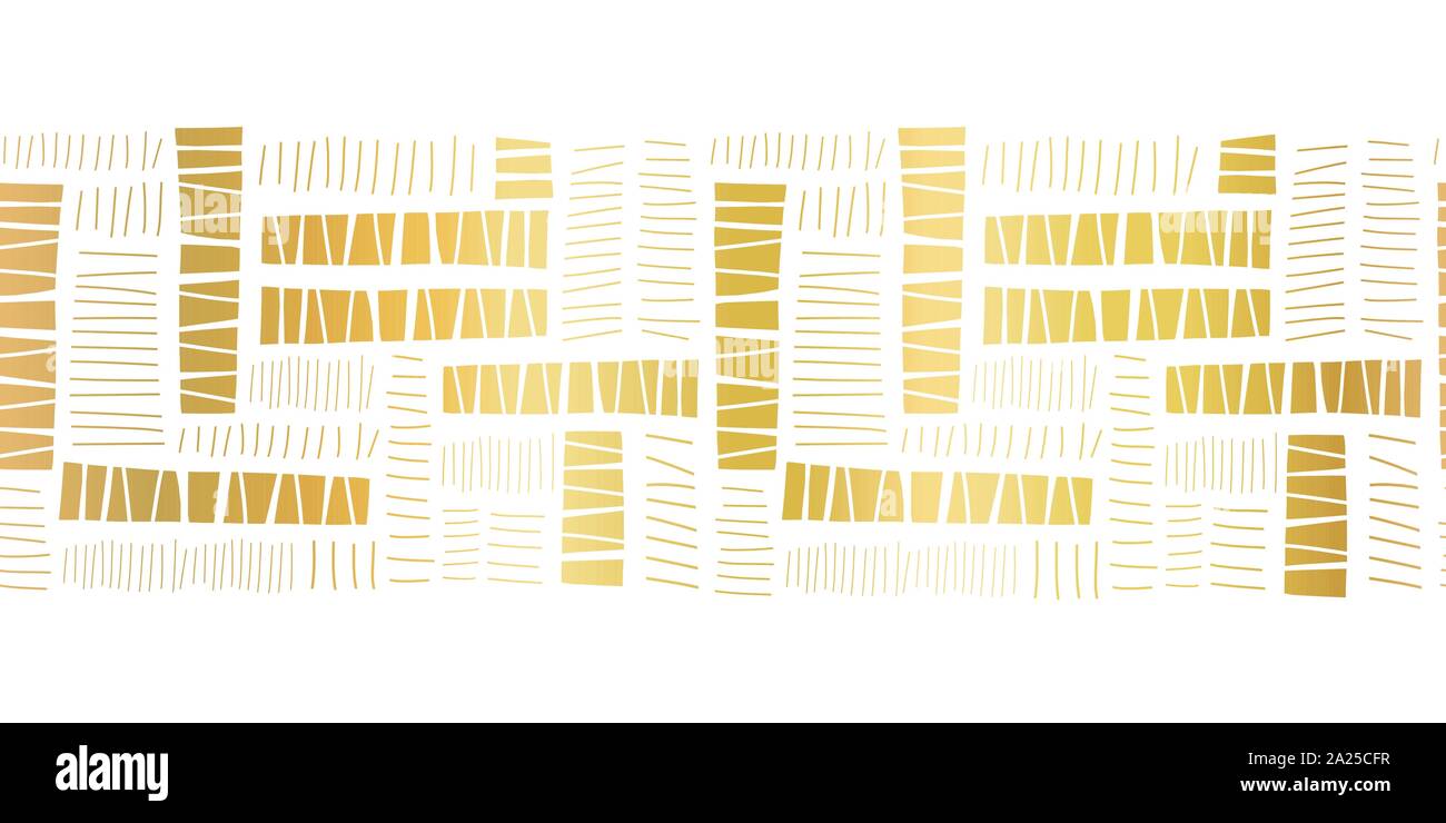 Seamless border gold foil block stripes. Vector pattern abstract ...