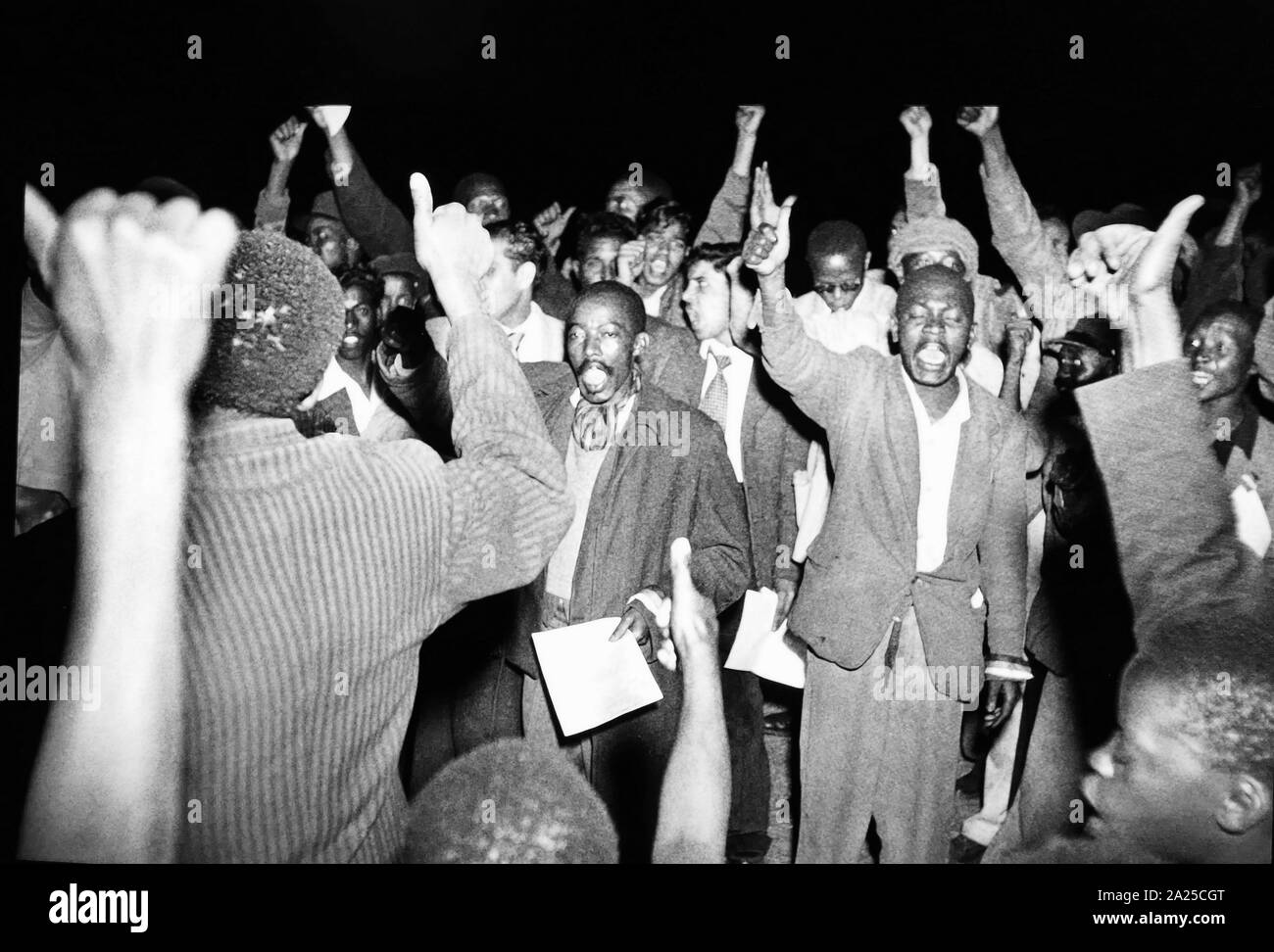 Protests against Apartheid by black South Africans circa 1960 Stock Photo