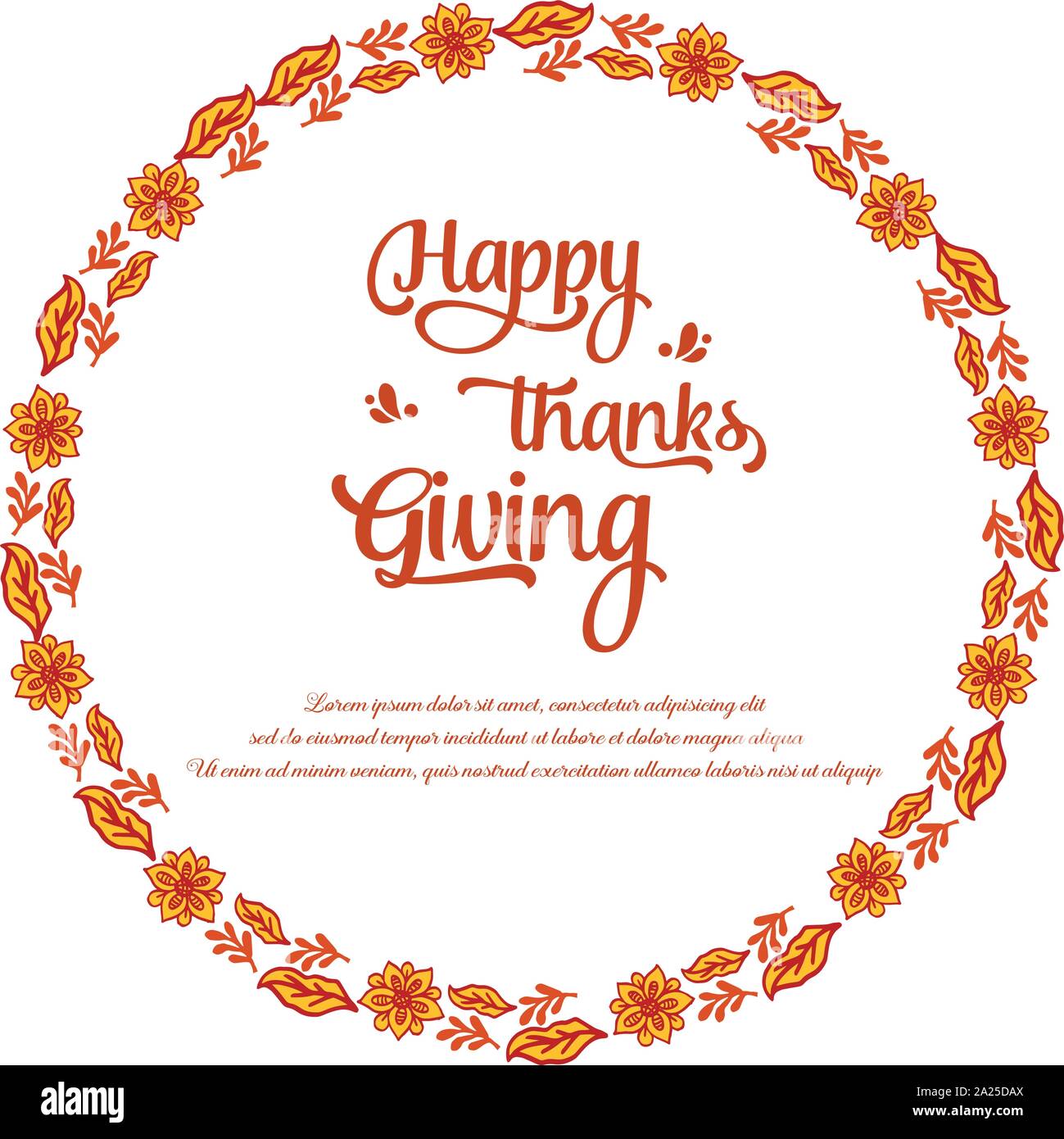 Text greeting card of thanksgiving, with artwork of autumn leaf frame ...