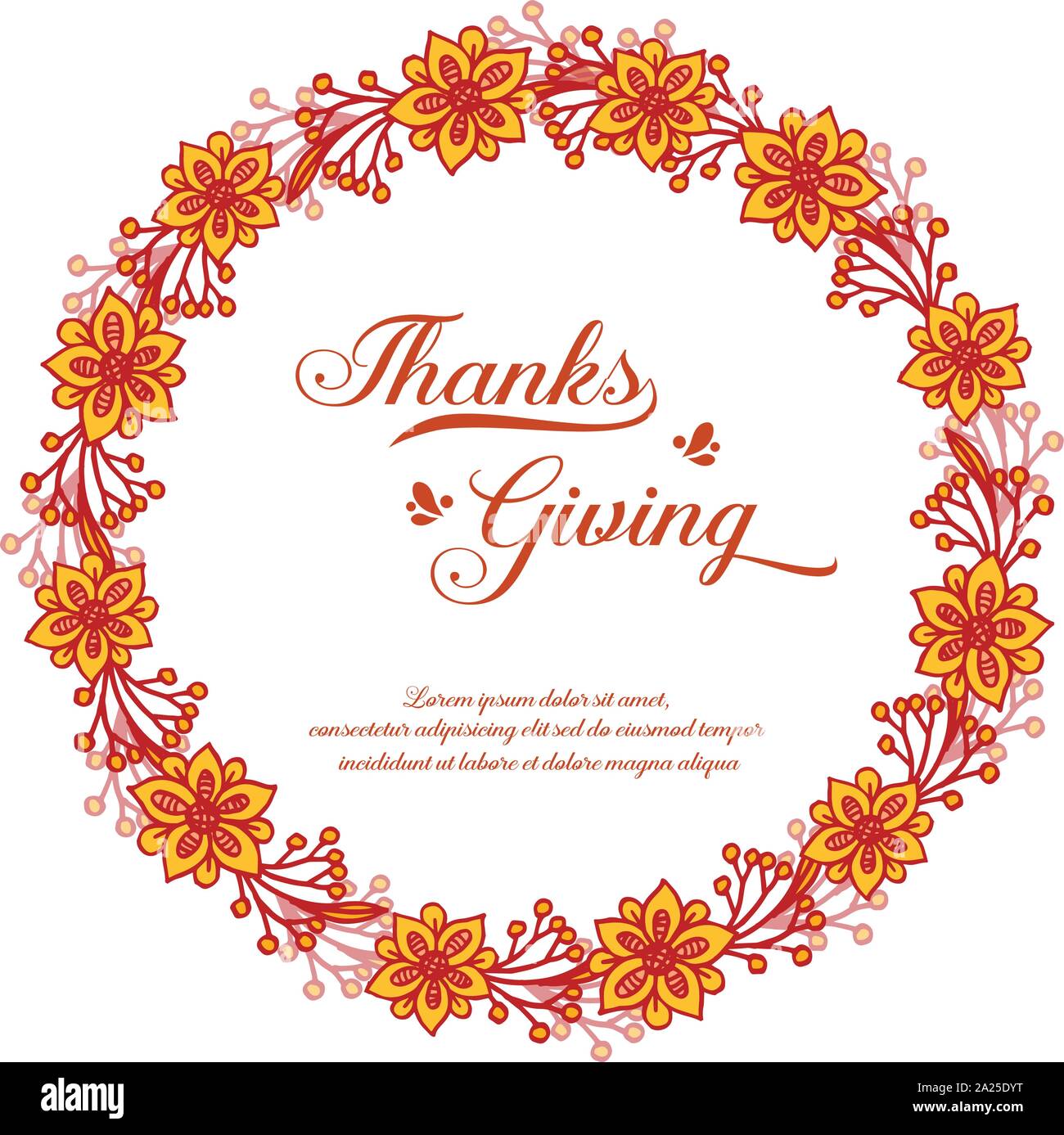 Text greeting card of thanksgiving, with artwork of autumn leaf frame ...