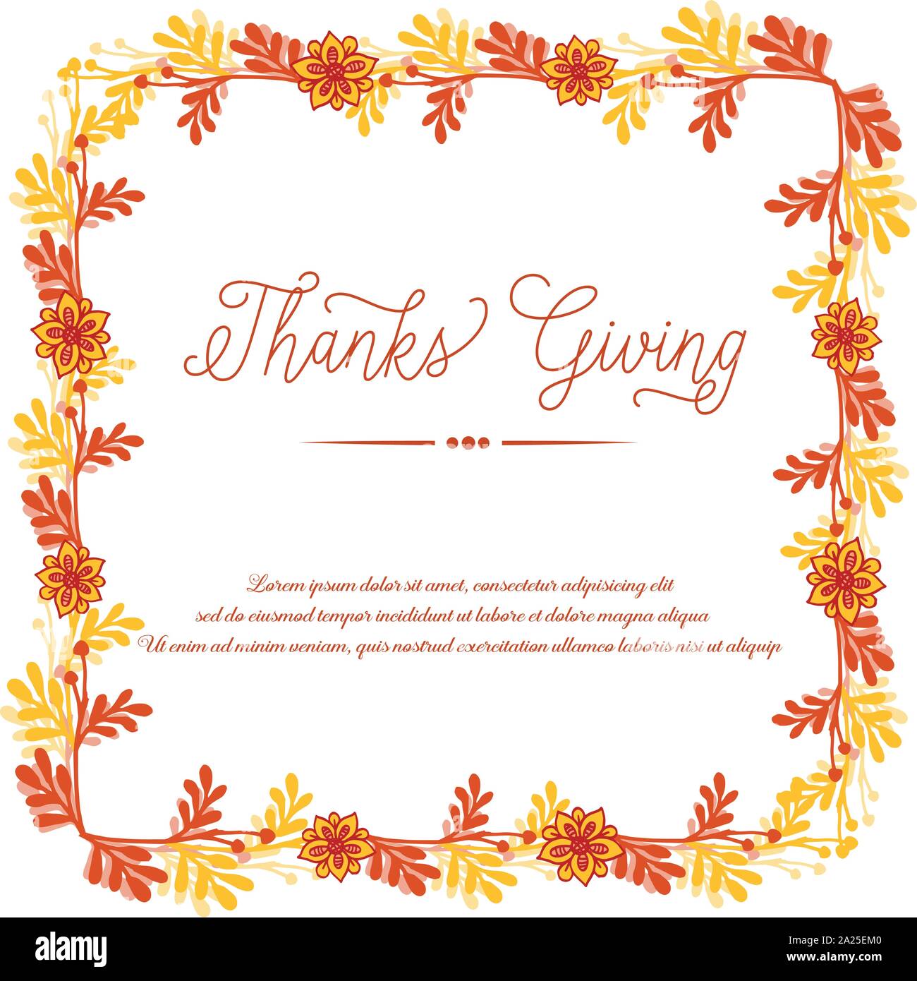 Concept card of thanksgiving, with autumn leaves frame background ...