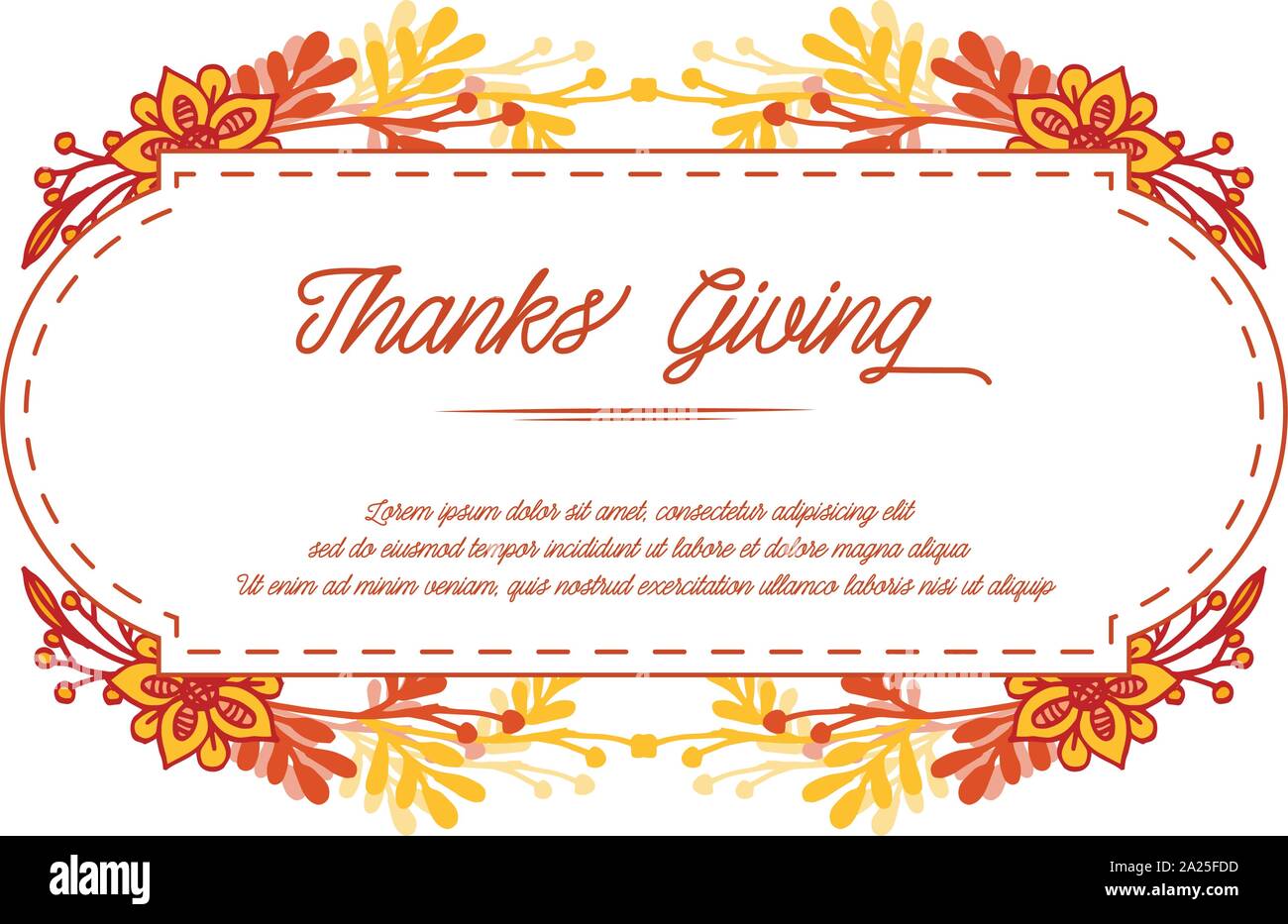 Template of card thanksgiving, with ornate of autumn leaf frame. Vector ...