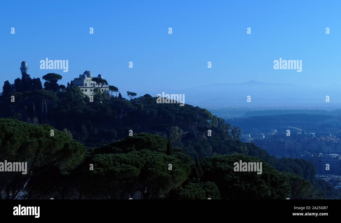 View of the Astronomical Observatory of Rome one of twelve Astronomical Observatories in Italy. Stock Photo