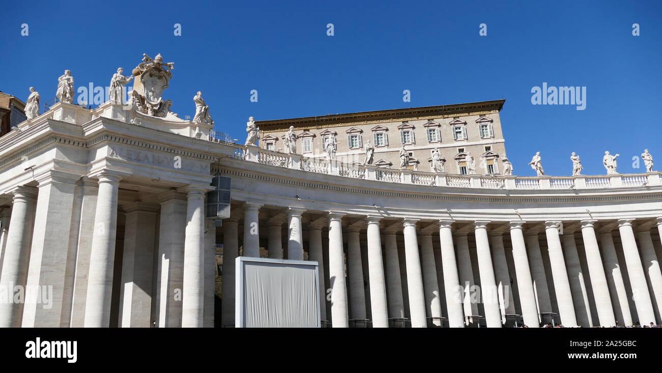 Exterior of the Papal Apartments in St Peter's Square, in Vatican City