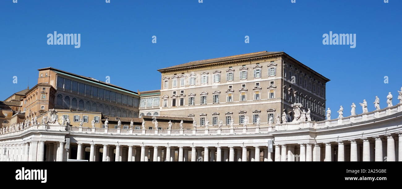 Exterior of the Papal Apartments in St Peter's Square, in Vatican City
