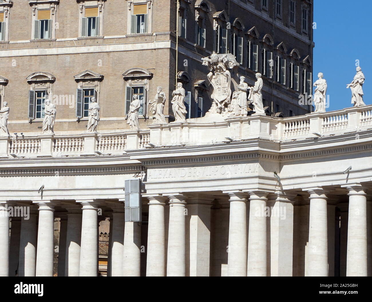 Exterior of the Papal Apartments in St Peter's Square, in Vatican City