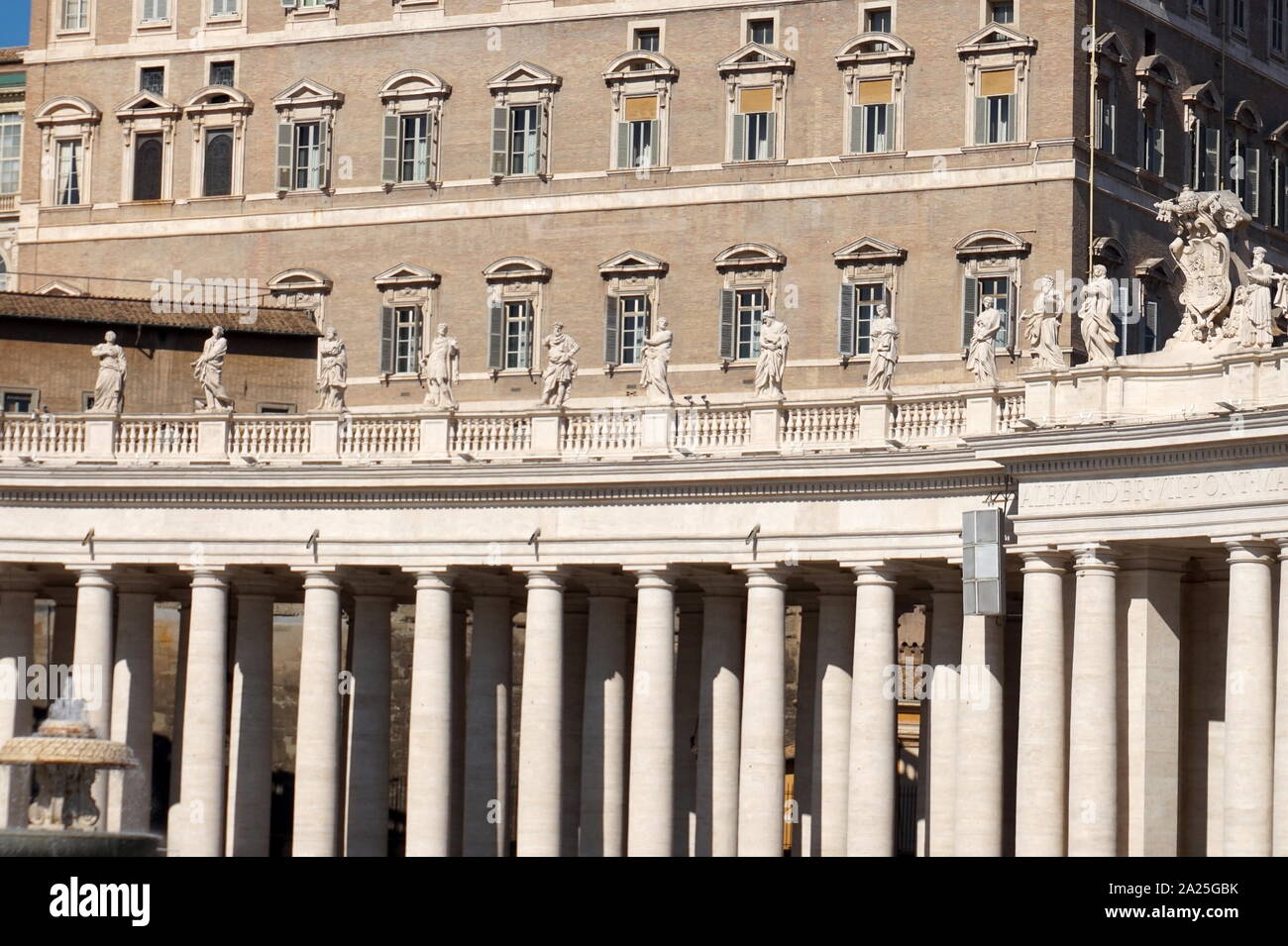 Exterior of the Papal Apartments in St Peter's Square, in Vatican City